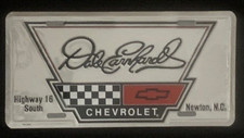 Dale Earnhardt Chevrolet Dealer Metal License Plate Tag Jr. New Corvette Card Dale Earnhardt Chevrolet Dealer Metal License Plate Tag Jr. New Corvette Card