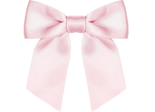 30 Pack Twist Tie Bows, Pink 3.5 inch Satin Ribbon Pretied Bows