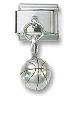 Italienischer Charm Hängel Basketball Sterlingsilber 9 mm Edelstahl Armband  - Bild 1 von 2