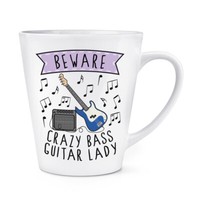 Beware VerrüCkte Bass Gitarre Damen 341Ml Latte Becher Cup Musik Rock Muttertag