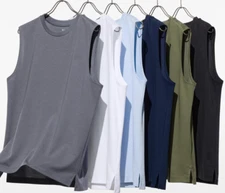 UNIQLO U AIRism Cotton T-Shirt | Sleeveless Cool-Touch High-Quality XS-4XL
