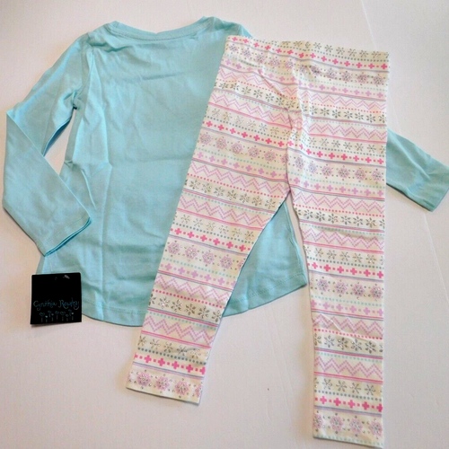 Cynthia Rowley Girl Top Leggings Blue Multicolor SIZE XS/4 3D SNOWMAN NEW - Picture 3 of 5