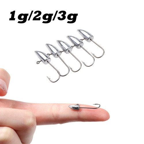 50 Pcs 1g/3g Lead Jig Head Hook Saltwater Freshwater Worm Fishing Hook - 第 14/20 張圖片