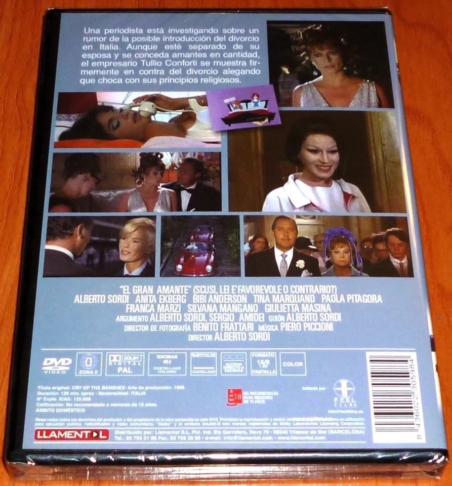 EL GRAN AMANTE / Scusi, lei è favorevole o contrario ? (DVD) Italiano Español - Imagen 2 de 3