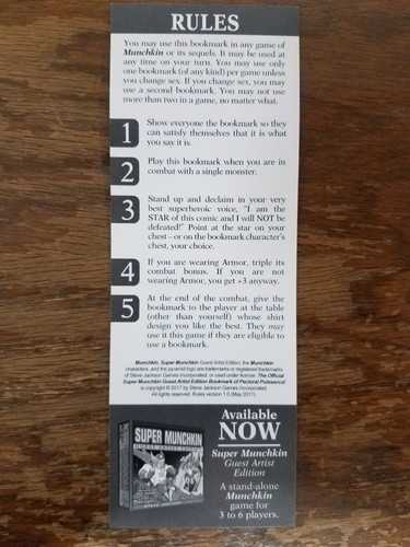 Super Munchkin Promo: Bookmark of Pectoral Puissance (Near Mint) - Picture 2 of 2