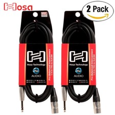 2-PACK Hosa HSX-010 Pro Balanced Interconnect 1/4" TRS to XLR3M Male 10FT Cable
