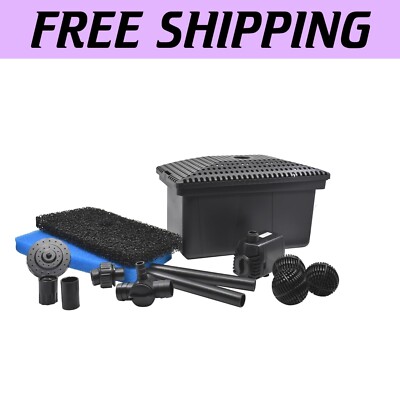 Durable Medium Filter Kit with UV Resistant Pump for Ponds Up to 500 Gallons/-