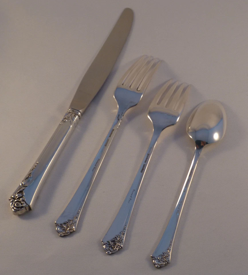 Rosa Damasco-Reliquia Esterlina 4-PC Ajuste de Lugar-Moderno Foto 4 de 4