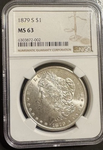 1879-S $1 Morgan Silver Dollar  MS 63 | Uncirculated UNC BRILLIANT WHITE
