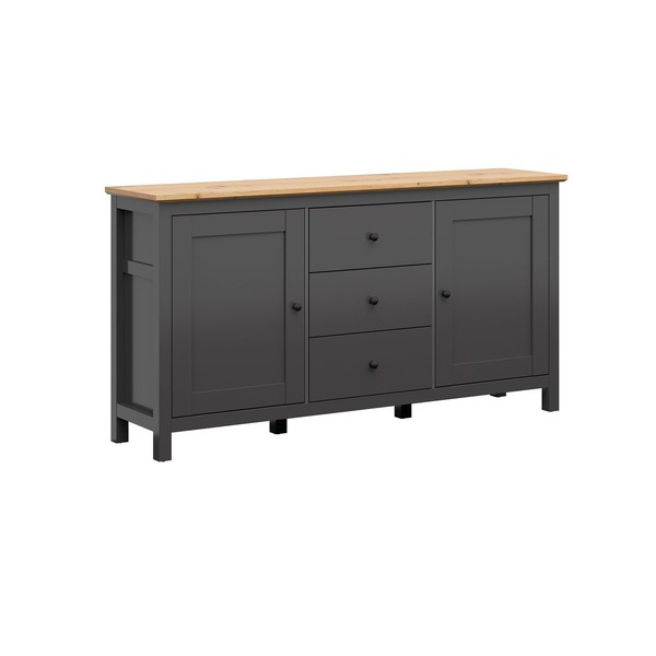 Sideboard - Graphit - Artisan Eiche - 186 Cm Sideboard Kommode TV Sideboard-image