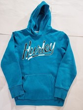 Hurley Boys Blue Spellout Hoodie Sweatshirt Logo Size Youth Medium