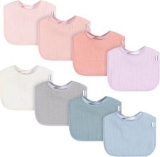 Unisex Baby Muslin 8 Pack Drooling Bibs