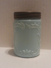 Antique BLUE OPAQUE MILK GLASS fruit jar 