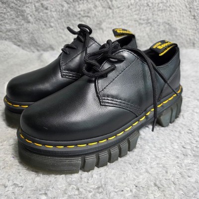 Dr. Martens Audrick 3-Eye Platform Shoe Black Nappa Leather Womens 6 EU 37 NEW