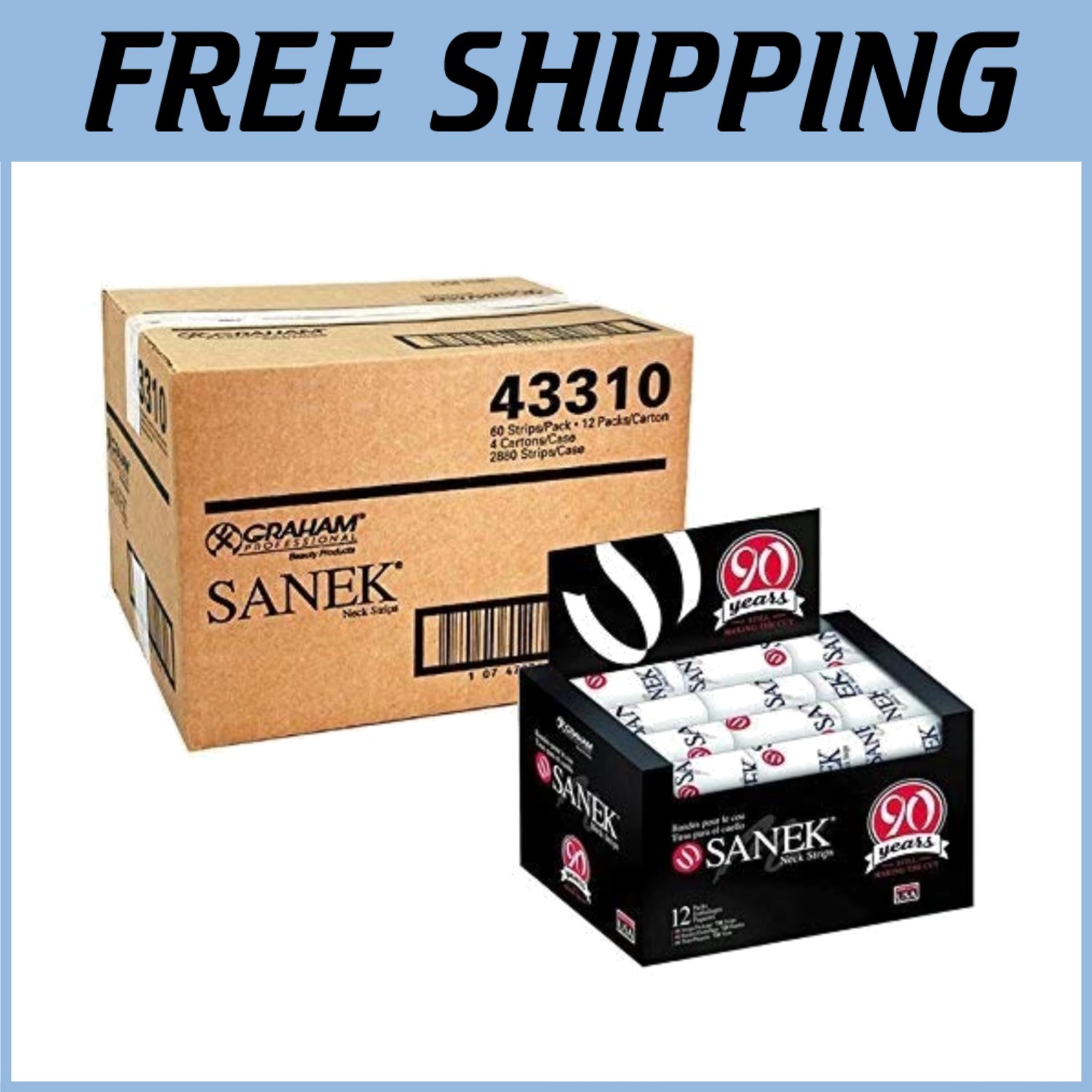 Absorbent Neck Strips - 4 Cartons, 2880 Strips