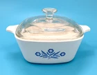 VTG Corning Ware Blue Cornflower P-43-B Mini Casserole Dish 22 oz. w/ Pyrex Lid