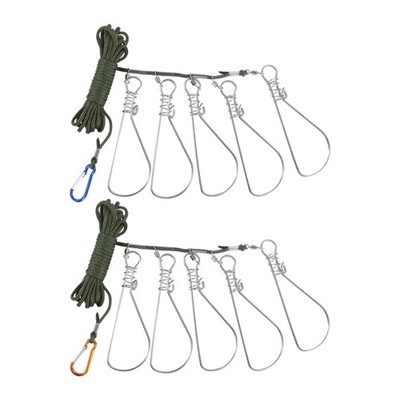 2 Sätze 5m 5 Haken Edelstahl Hardcover Fish Lock mit Wire Lock Fish Kit