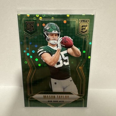 Signed 2025 Panini Donruss Elite Mason Taylor Green Disco #124 RC Jets  