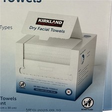 Kirkland Signature Dry Facial Towels 200 Count Soft Absorbent Double-Sided Face