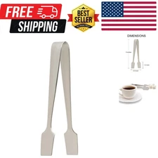 4-Inch Sugar Tongs - Durable Stainless Steel, Dishwasher Safe, Set of 2