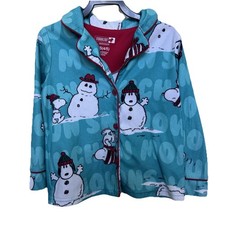 PEANUTS Girls Flannel Pajamas Set Size XS 4/5 Snoopy Woodstock Christmas Holiday