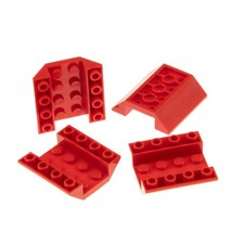 4x Lego Dachstein 45&deg; 4x4x1 rot invertiert Rumpf Keil schr&auml;g Stein 4603489 4854