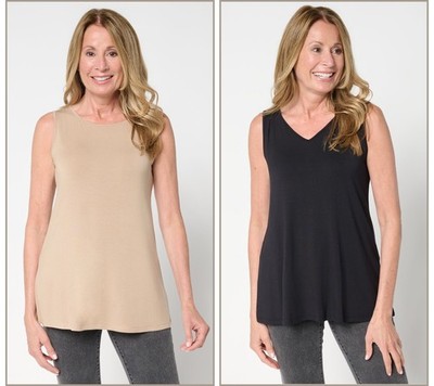 Gloria Vanderbilt Women's Top Sz XL Crew V-Neck Tanks Multi-colored A702428