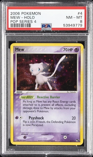 2006 POKEMON POP SERIES 4 #4 MEW-HOLO PSA 8