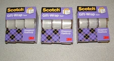 Scotch Gift Wrap  Tape 0.75 x 300 Inch each - 3M , 9 Rolls  (3 Packs of 3)