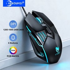 Gaming Mouse RGB 3600 DPI Wired Ergonomic 6 Button Mouse PC Laptop