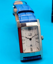 Rare Vintage Dunhill Rectangular Mens Watch with Date in Working Order 25 x 40mm