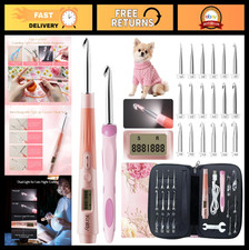 Light Up Crochet Hooks Set with Digital Counter, 18 Sizes 2.0-14.0mm, Ergonomic