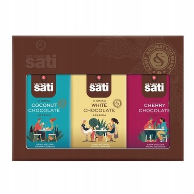 Sati Flavoured Ground Coffee Gift  Set 3 x 200g / 3 x 7. 05oz