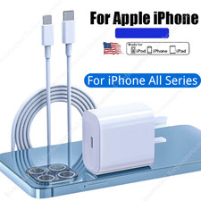 20W USB-C Power Adapter Block PD Fast Charger Cord For iPhone 14 13 12 11 15 16