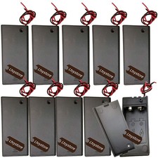 Ltvystore 9V Battery Holder Box Case Black, 10Pcs ABS DIY 9 Volt Battery...
