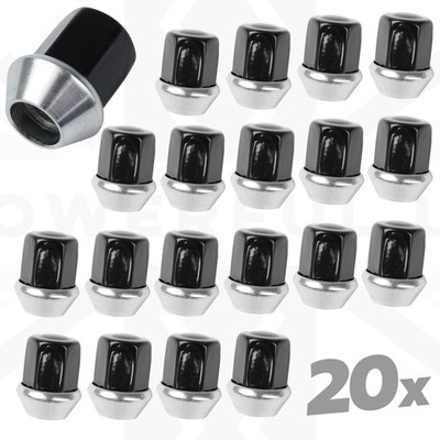 20 Stck. SCHWARZ Radmuttern Satz für Range Rover Velar Alu konisch M14 21 mm L560