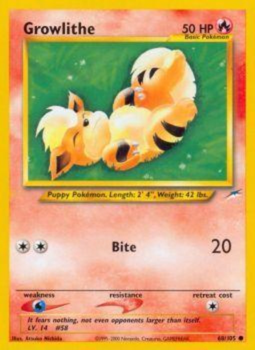 Pokemon - Neo Destiny - Growlithe 68/105 - Condition (NM)
