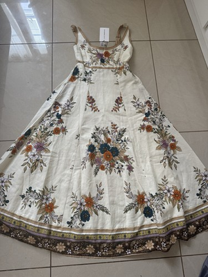 #ad Lucky Brand Women#x27;s Farm Dress XS Rio Cotton Anthropologie Beige Floral $99.00