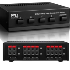 Premium New and Improved 4 Zone Channel Speaker Switch Selector Black