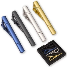 4pcs Tie Clips for Men Tie Clip Tie Bar Tie Bars for Men with gift box