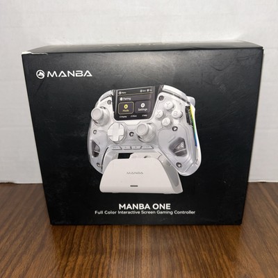 Manba One Interactive Screen Wireless Gaming Controller w/ Charging Base, White