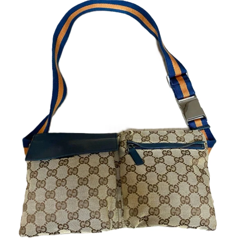 Sacs à bandoulière GUCCI poches extérieures motif GG ligne sherry bleu marine body waist bag