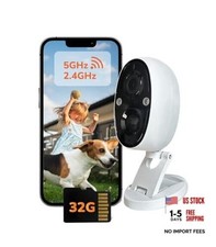2.5K Indoor Outdoor Battery Camera, Dual-Band WiFi, Free White Battery Camera