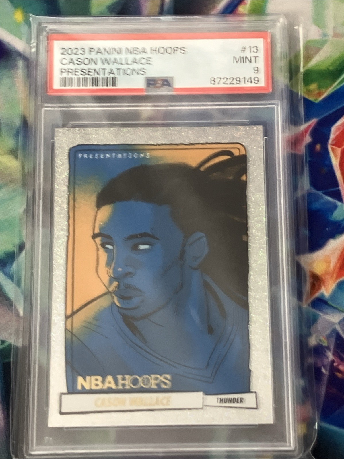 2023-24 Panini NBA Hoops Cason Wallace Presentations Case Hit RC PSA 9 Mint OKC