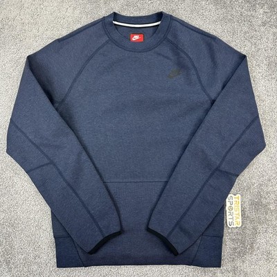 Nike Tech Fleece Pullover Mens Small Blue Crewneck Sweatshirt Pocket FD0745-473