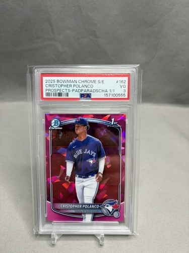 2025 Bowman Chrome Sapphire Padparadscha Cristopher Polanco (#'d 1/1) PSA 3