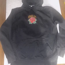 DGK Dirty Ghetto Kids Guadalupe Hoodie W/Rose Logo Black Pullover