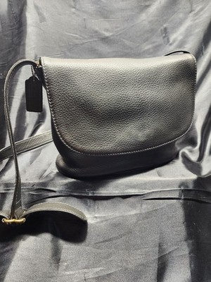 Vintage Coach Model #4903 Large Sonoma Flap Black Thick Pebbled