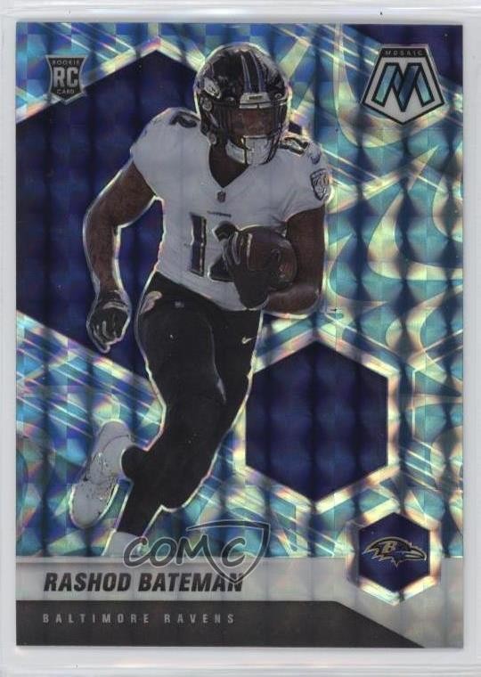 2021 Panini Mosaic Rookies Reactive Blue Mosaic Prizm Rashod Bateman #310 1u6