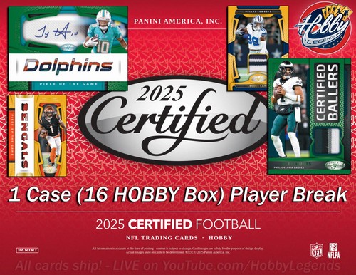 Jeff Blake CIN 2025 Panini CERTIFICADO 1 Estuche (16 Hobby Box) Player Break #1